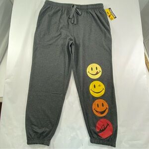 JOE BOXER Jogger / Sweatpants With Smiley Faces Gray Men’s Size:2XL NEW